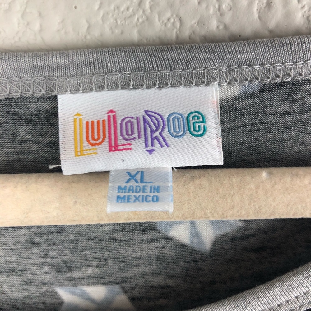 NWT LuLaRoe Black Gray Raccoon Print Julia Dress - Picture 4 of 5
